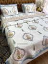 Blue Bell Harmony Bedsheet With Matching Quilted Bedcover Set - Bedding Set