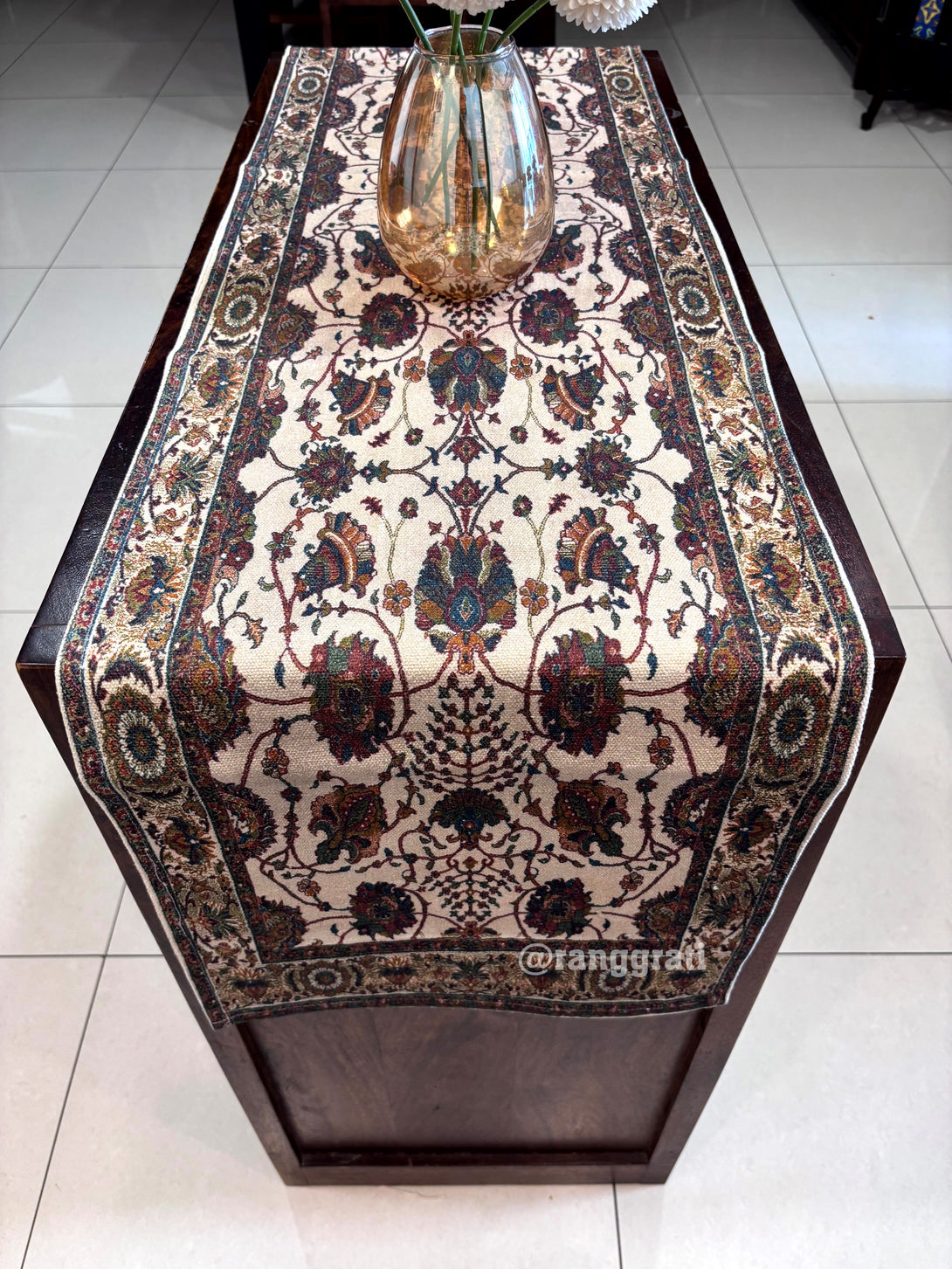 Buy Colorful Jaal Canvas Cotton Table Runner For 6 Seater Dining Table ...