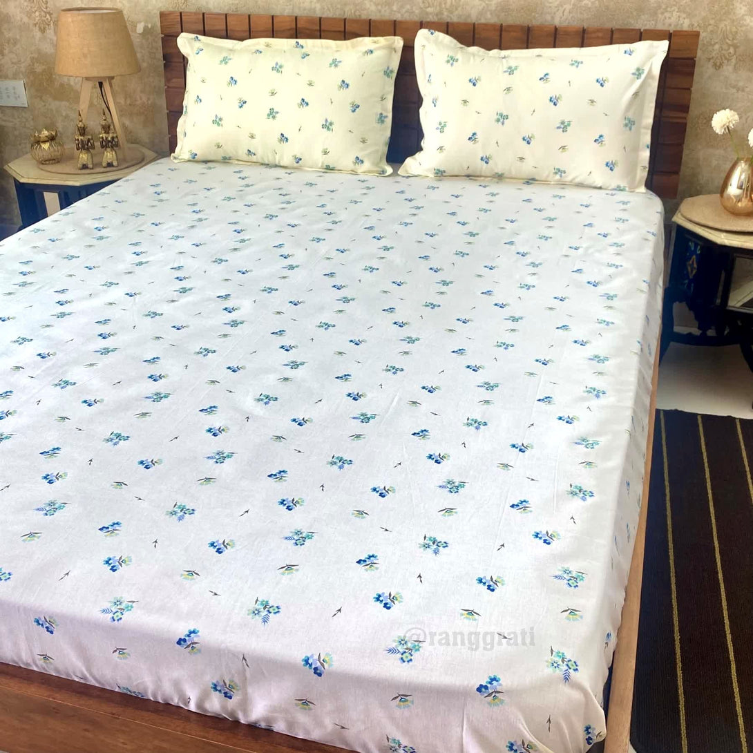 Cream Cotton Bedsheet Queen Size 200 TC - Bedsheet