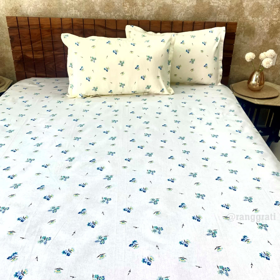 Cream Cotton Bedsheet Queen Size 200 TC - Bedsheet