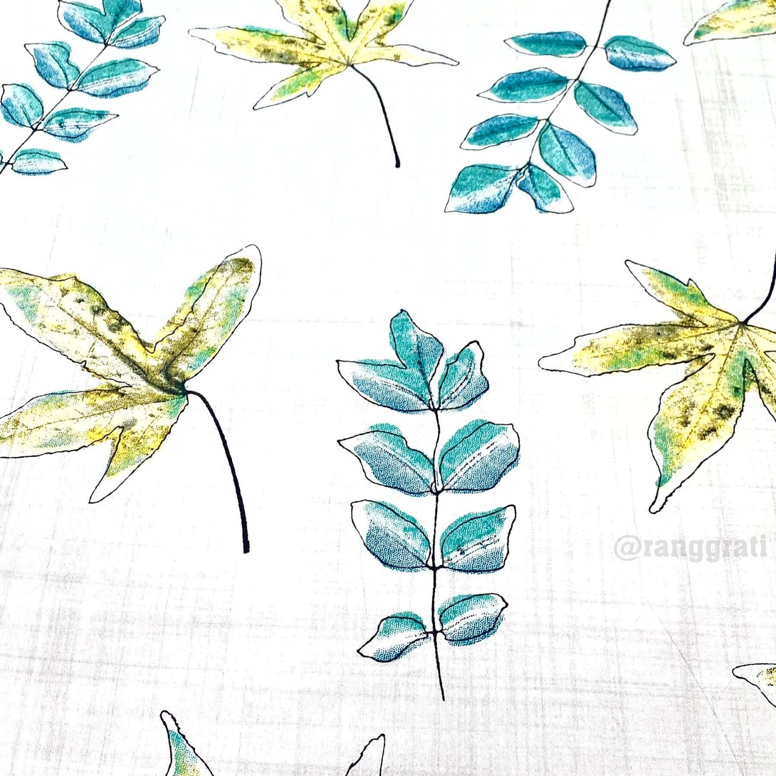 Green Leaf Cotton Bedsheet Queen Size 200 TC - Bedsheet