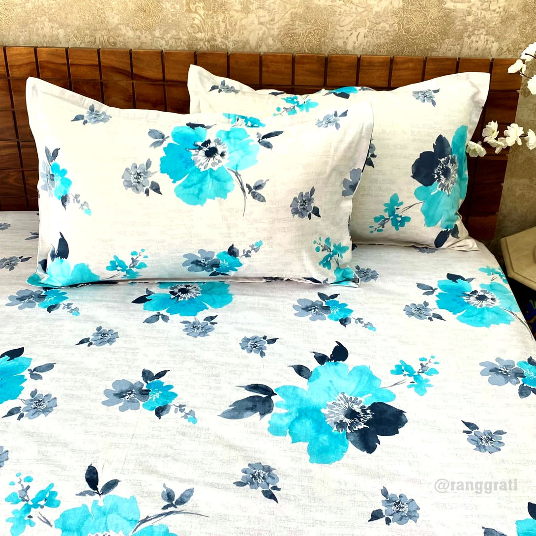 Greyish Cotton Bedsheet Queen Size 200 TC - Bedsheet