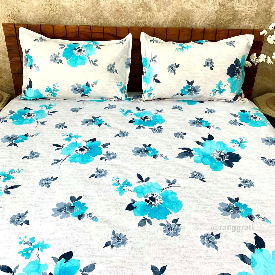 Greyish Cotton Bedsheet Queen Size 200 TC - Bedsheet