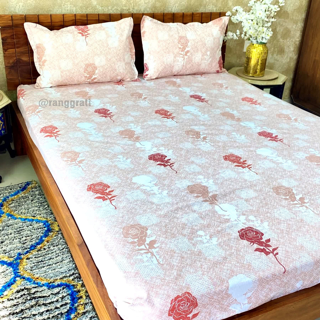 Maroon Cotton Bedsheet Queen Size 200 TC - Bedsheet