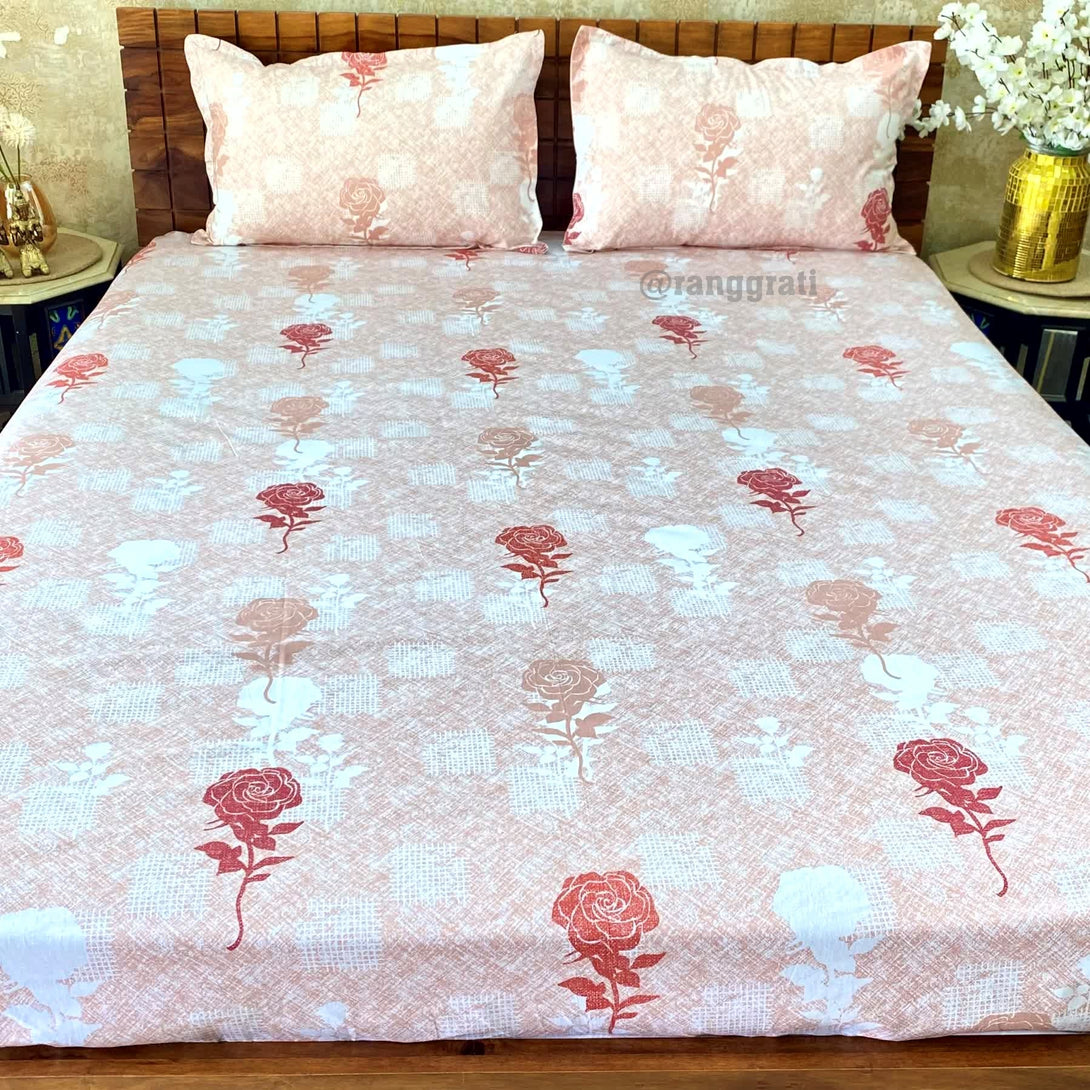 Maroon Cotton Bedsheet Queen Size 200 TC - Bedsheet
