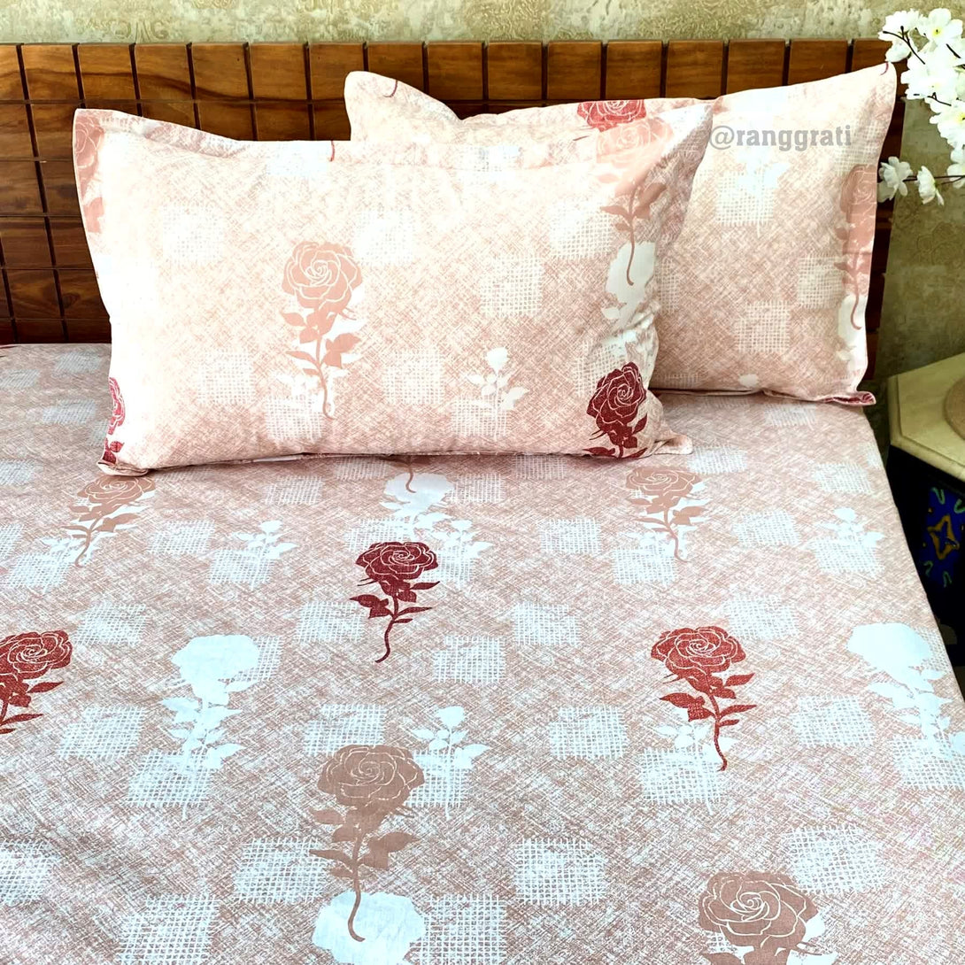 Maroon Cotton Bedsheet Queen Size 200 TC - Bedsheet