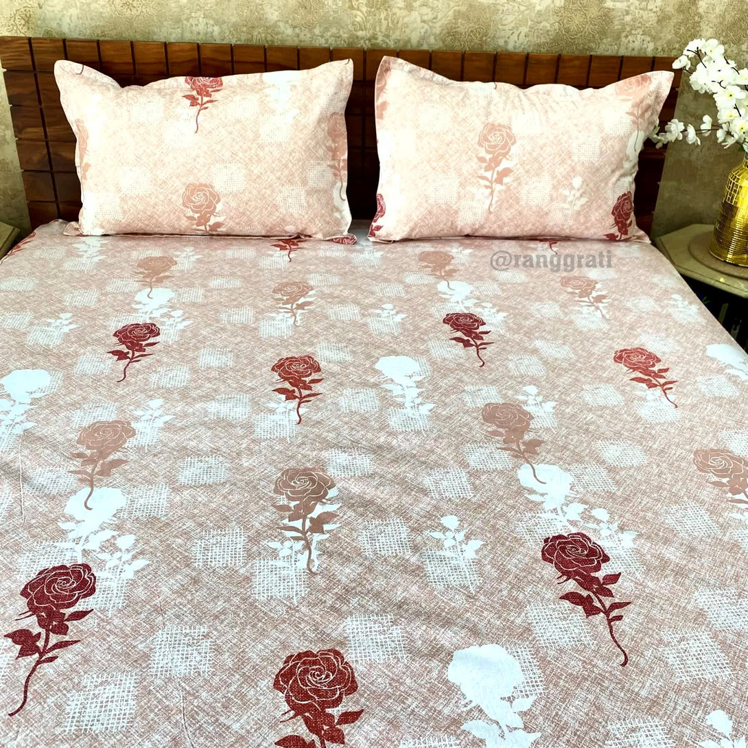 Maroon Cotton Bedsheet Queen Size 200 TC - Bedsheet