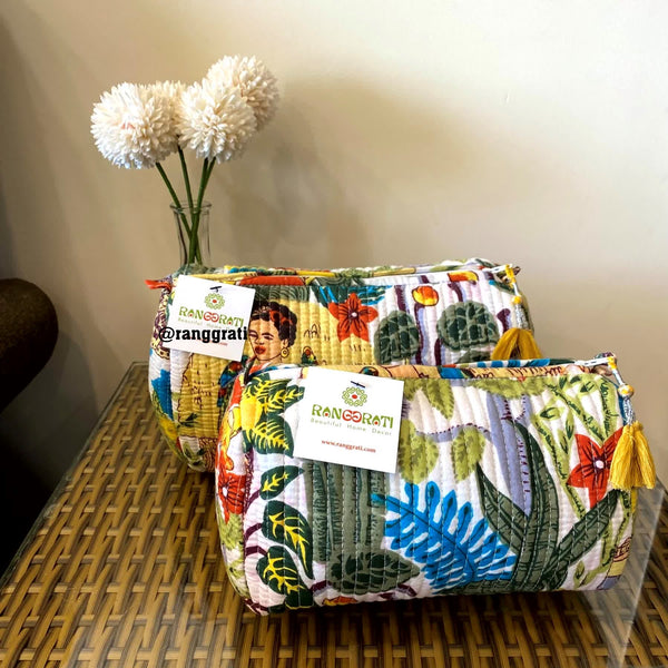 Multicolor Animal Quilted Travel Pouch Set of 2 - Pouch