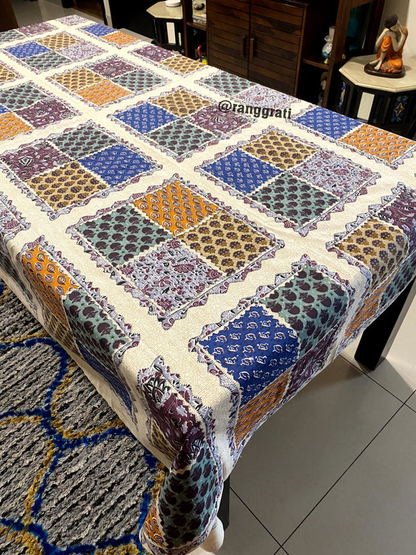 Multicolor Jaipuri Cotton Bedsheet For Single Bed With Pillow - Bedsheet