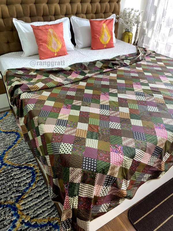 Multicolor Patchwork Cotton Dohar For Double Bed AC Quilt - Dohar