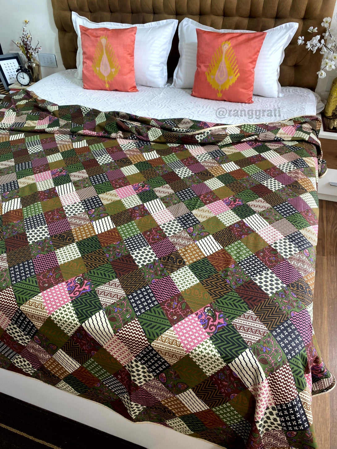 Multicolor Patchwork Cotton Dohar For Double Bed AC Quilt - Dohar
