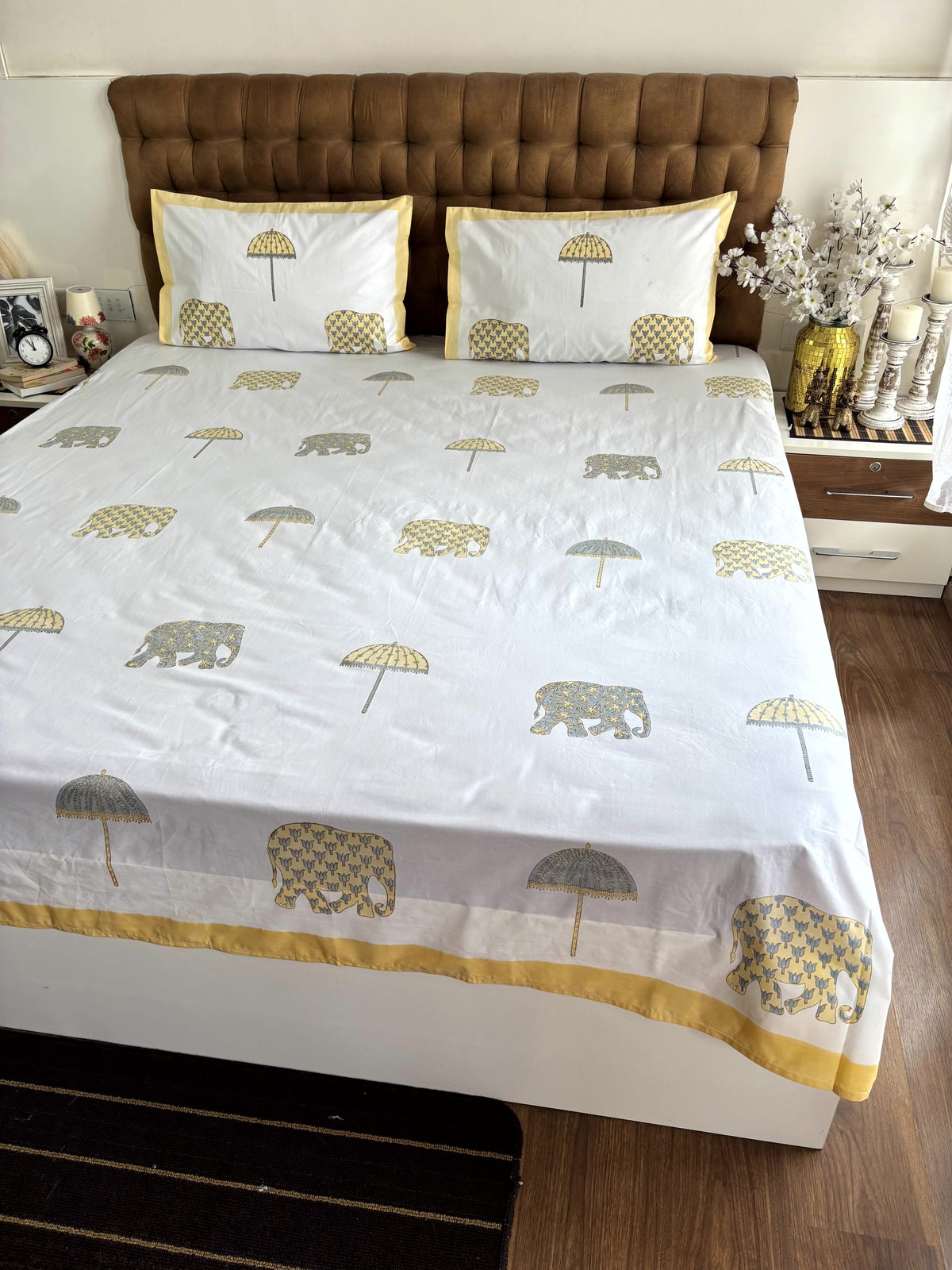 Mustard Elephant Bedsheet