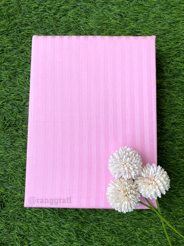 Pink Stripes Double Bed Large Size Bedsheet Cotton | 108x108 inches