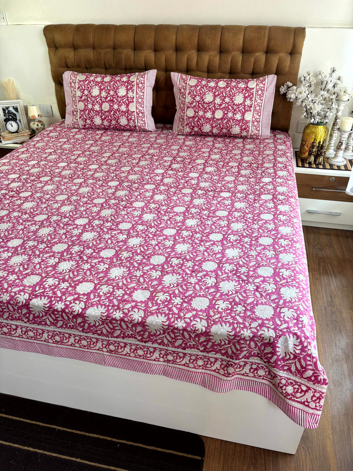 Rose Pink Gadh Bedsheet