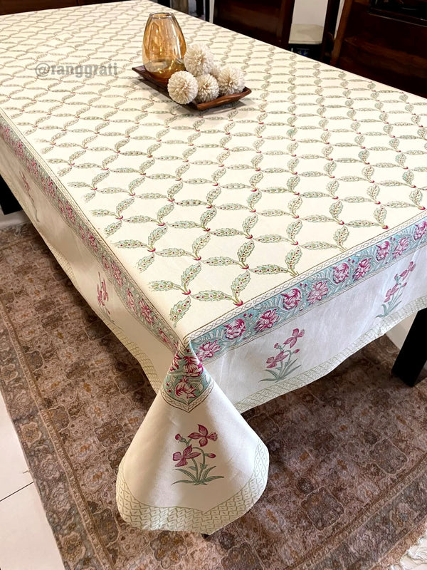 Teal Leaf Table Cover 8 Seater Dining Table Rectangular - Table Cover